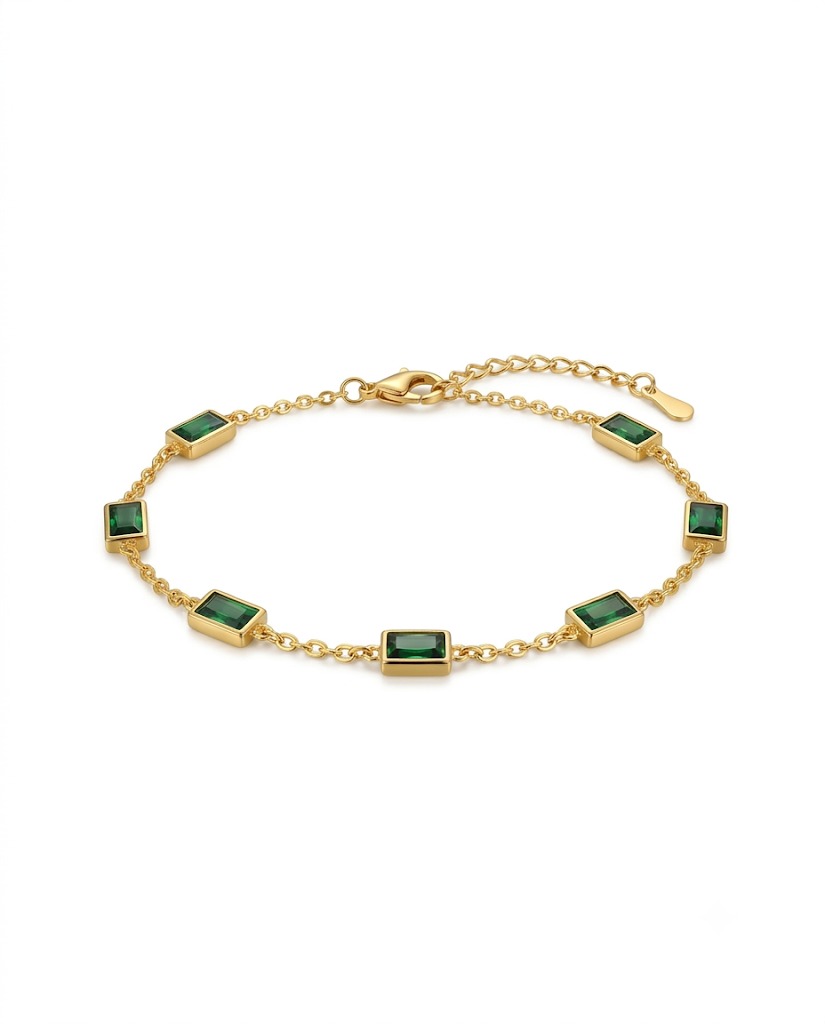 Emerald Cut Gemstone Bracelet